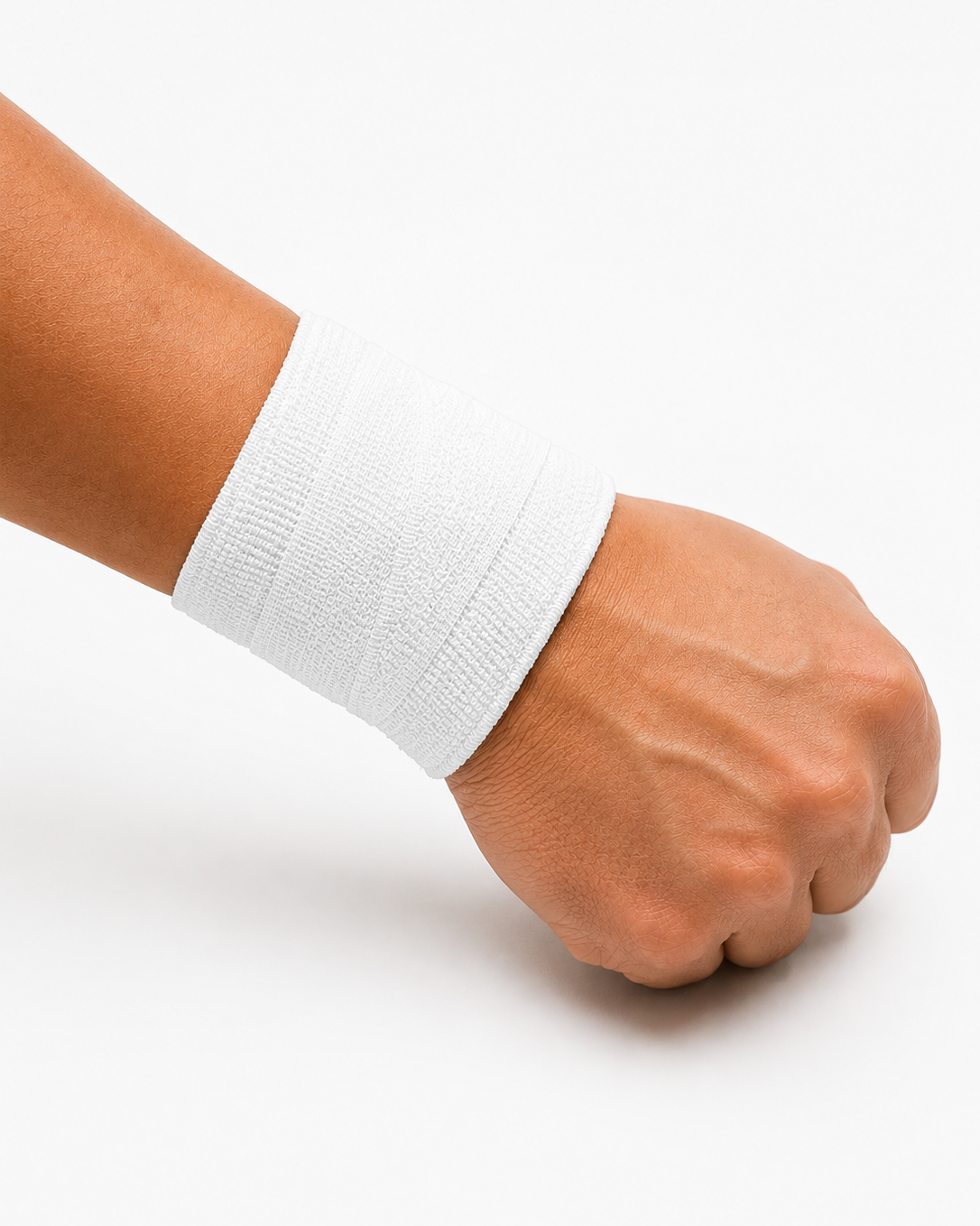 Athlete wearing white wrist tape for wrist support during calisthenics handstands and fitness training